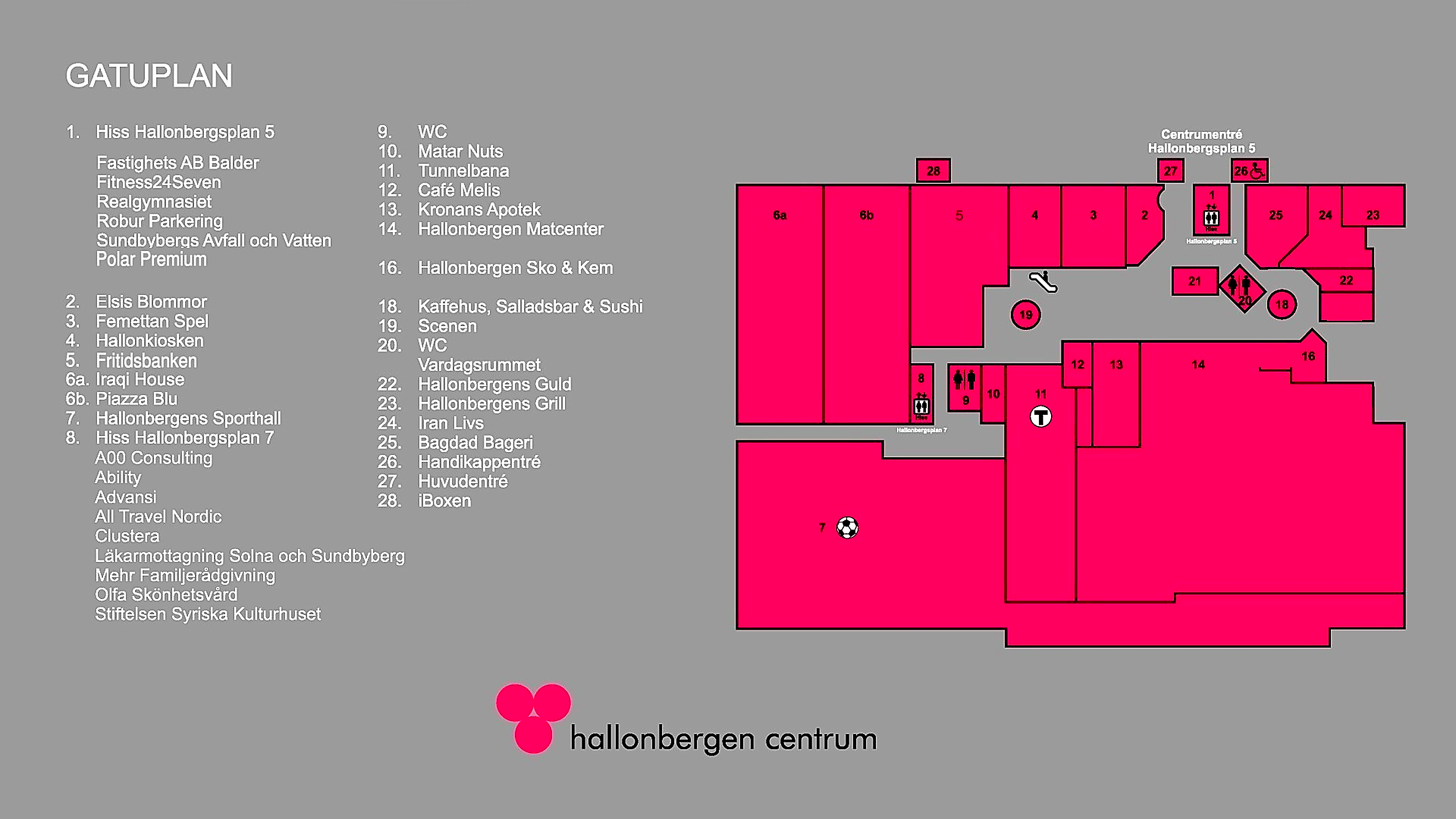 Karta över Gatuplan i Hallonbergen centrum